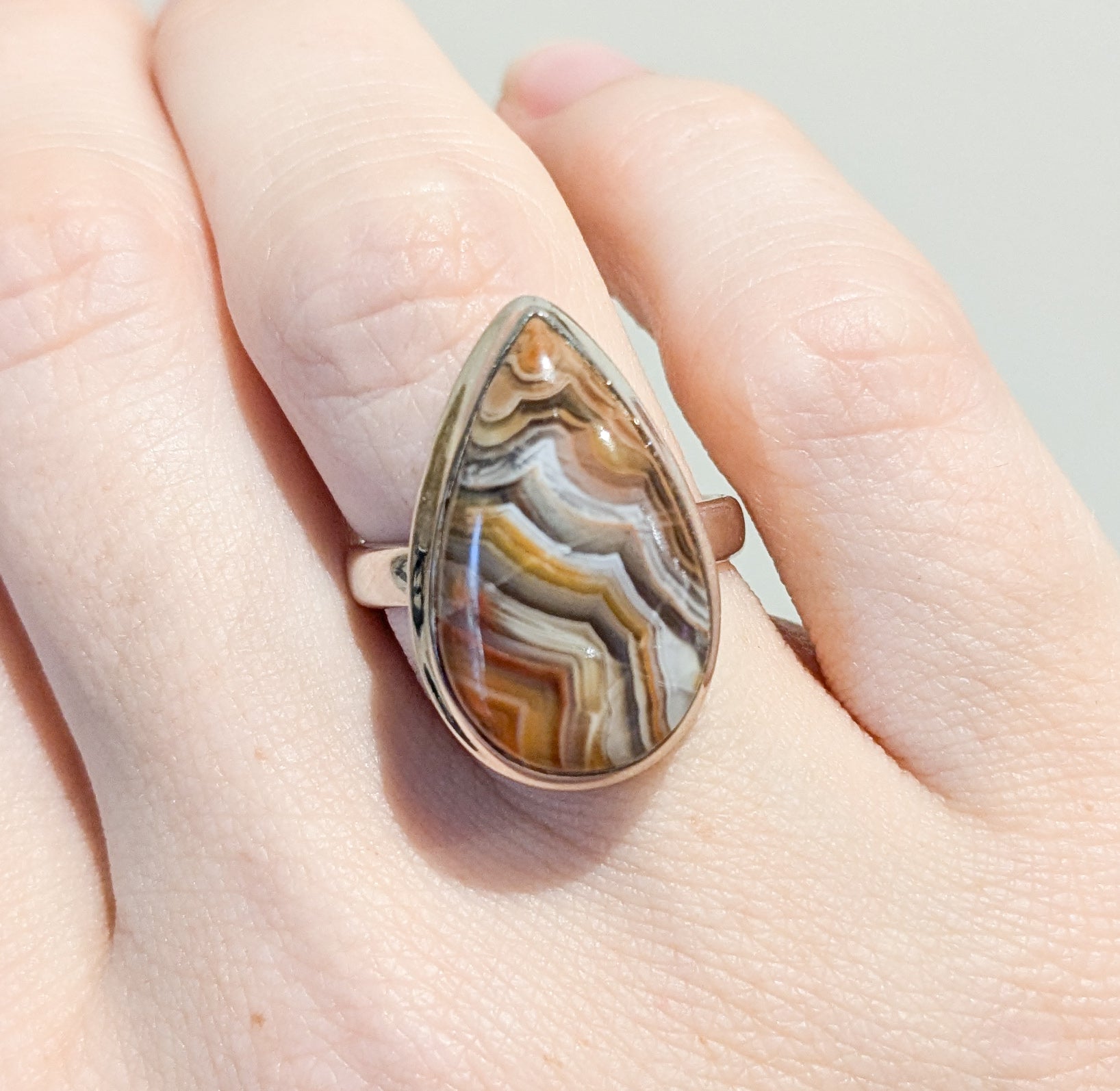 Laguna Lace Agate Sterling Silver Rings