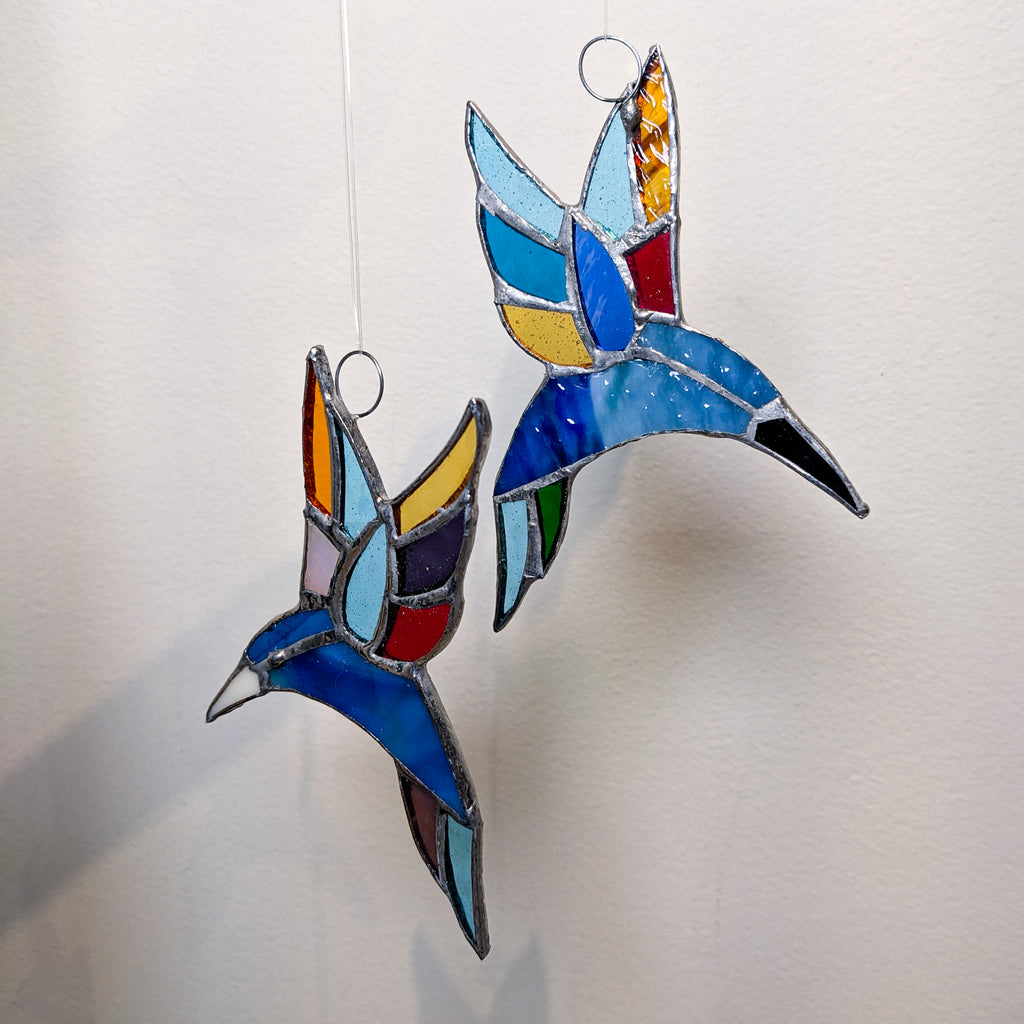 Windowpane Stained Glass Hummingbird