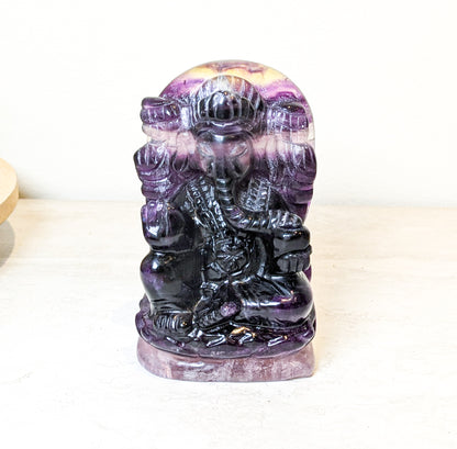 Carved Crystal Fluorite Ganesha