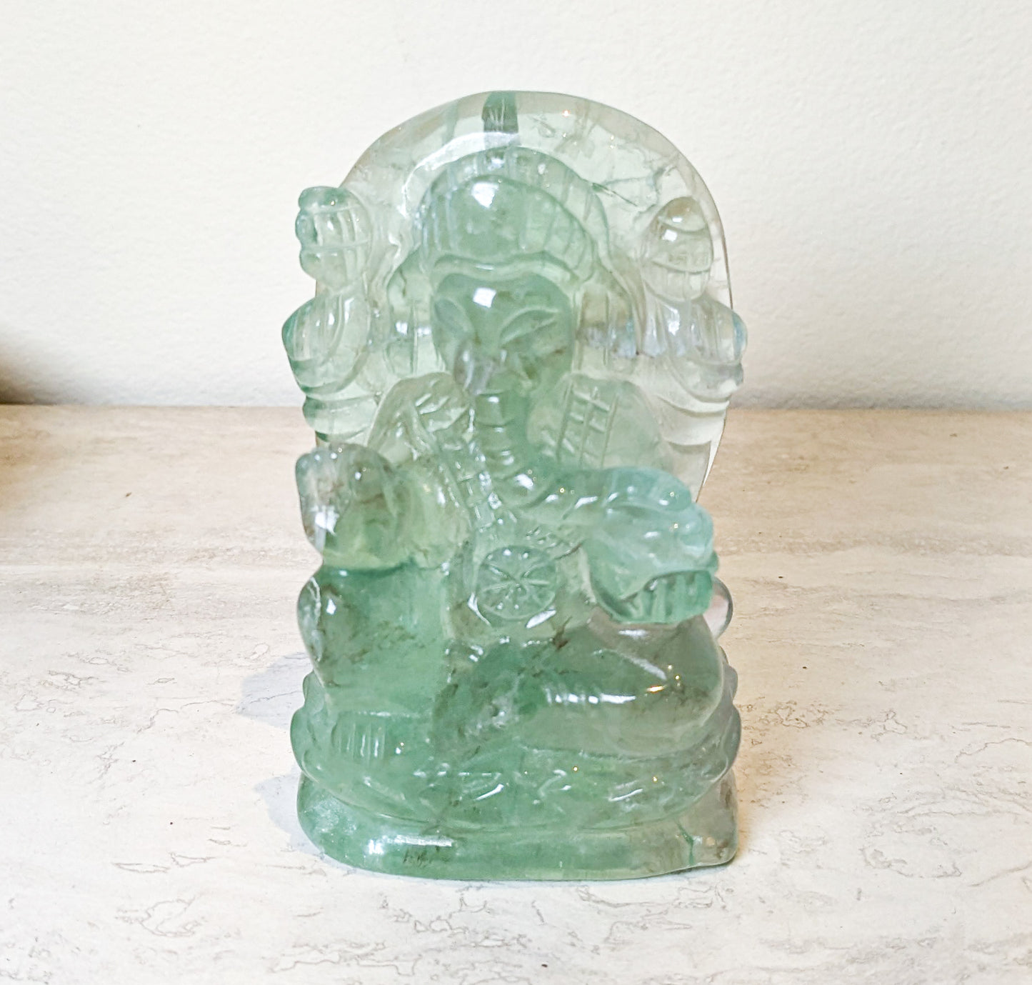 Carved Crystal Fluorite Ganesha