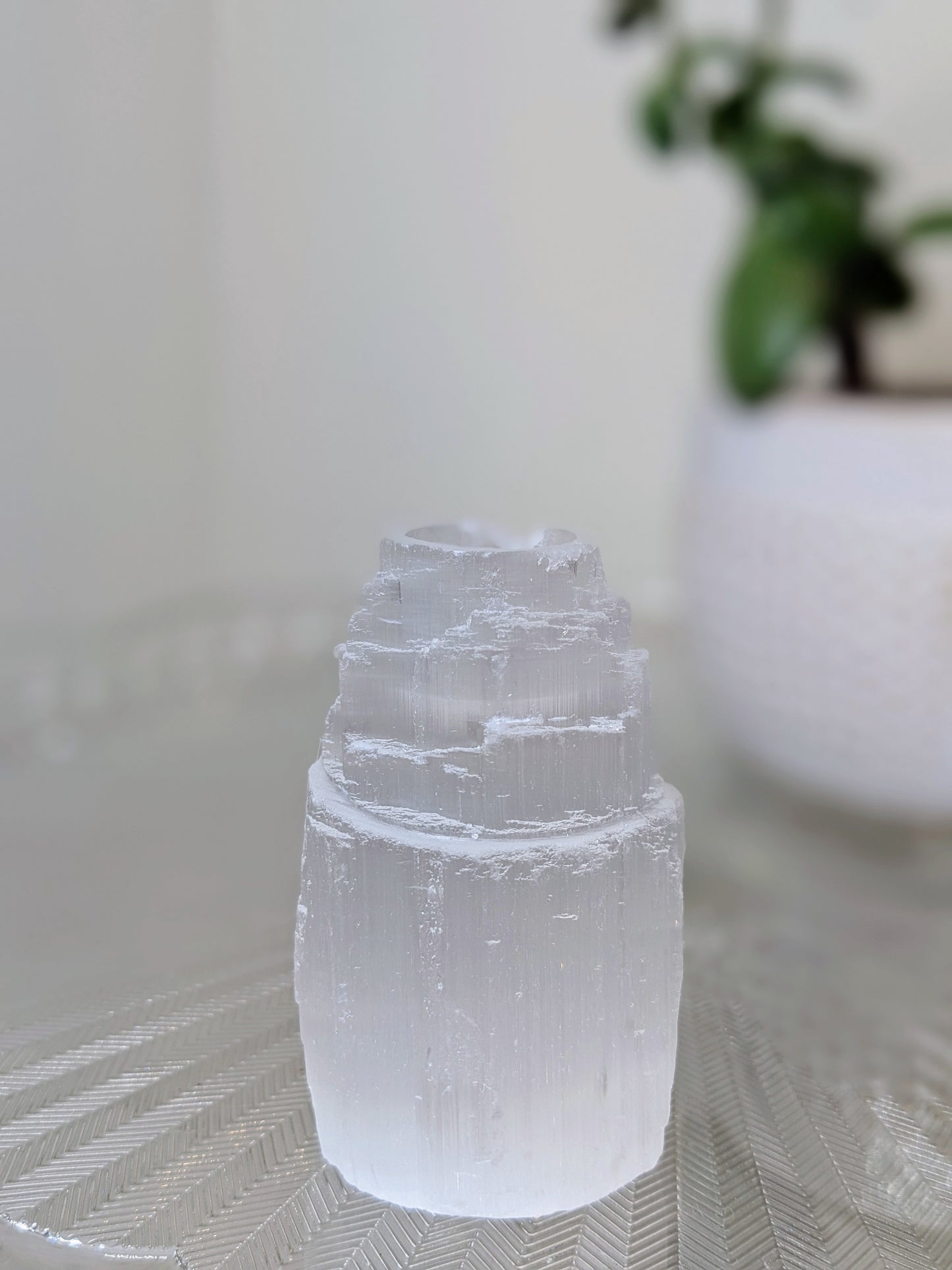 Iceberg Selenite Mini Candle Holder