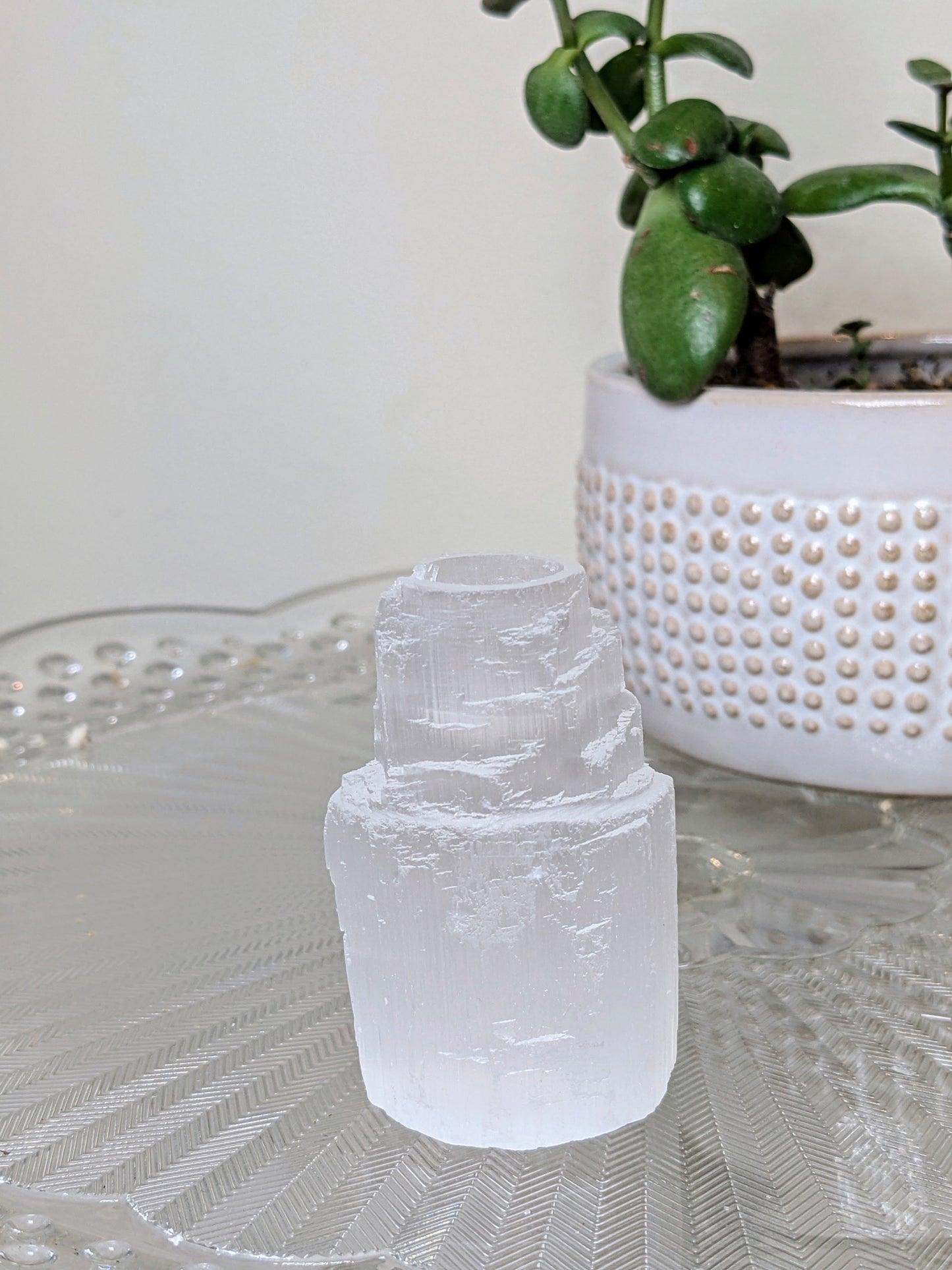 Iceberg Selenite Mini Candle Holder