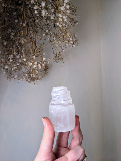 Iceberg Selenite Mini Candle Holder