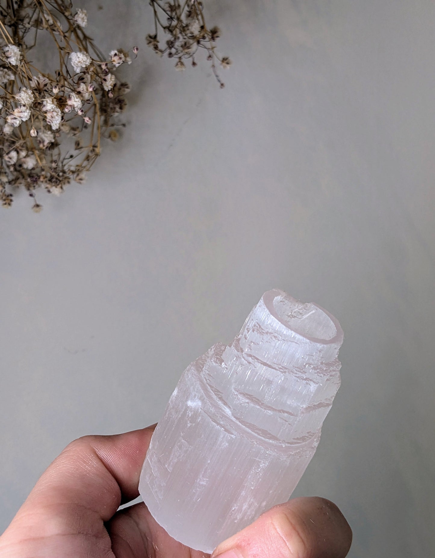 Iceberg Selenite Mini Candle Holder