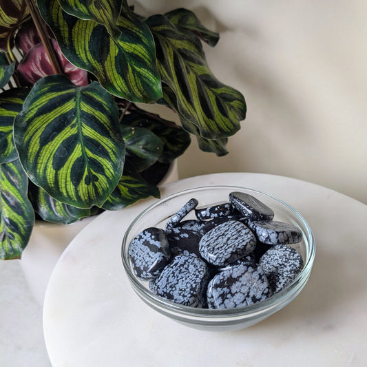 Black Snowflake Obsidian Tumbles
