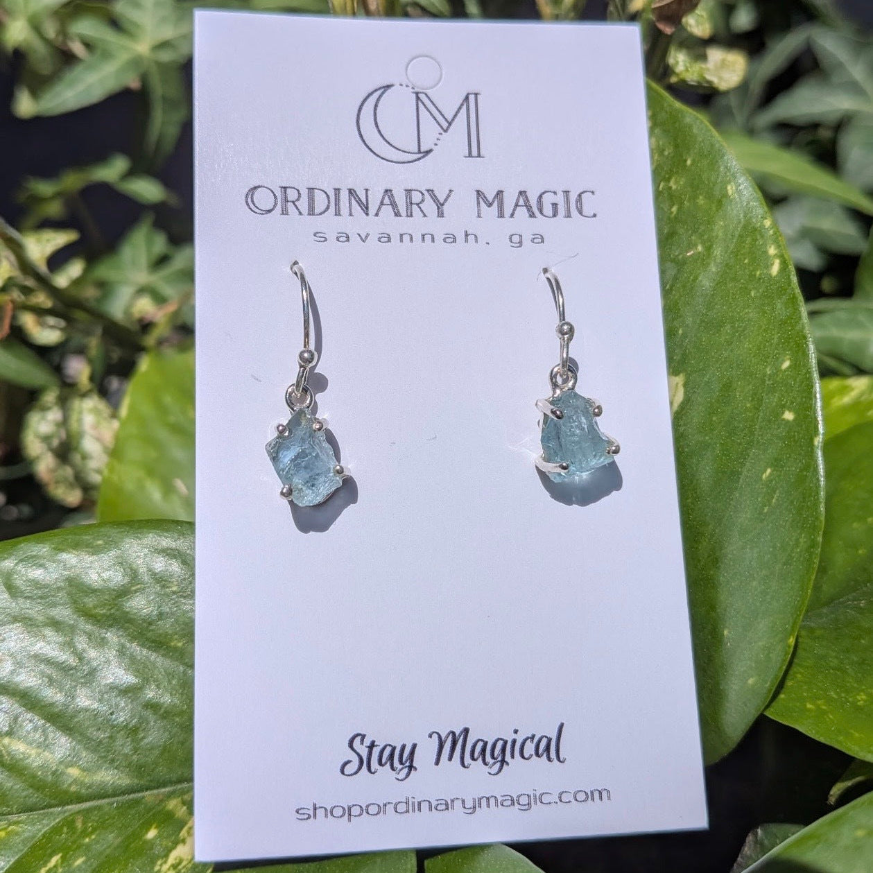 Rough Aquamarine Sterling Silver Earrings