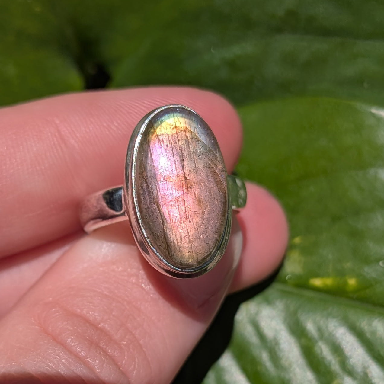 Multi Fire Labradorite Sterling Silver Ring