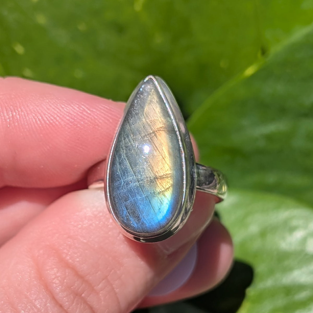 Multi Fire Labradorite Sterling Silver Ring
