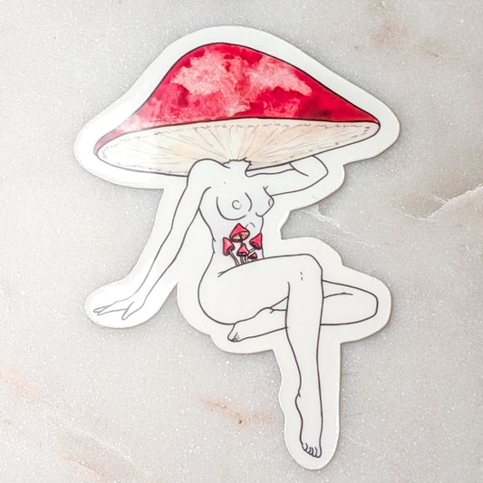 Pin Up Shroom Sticker