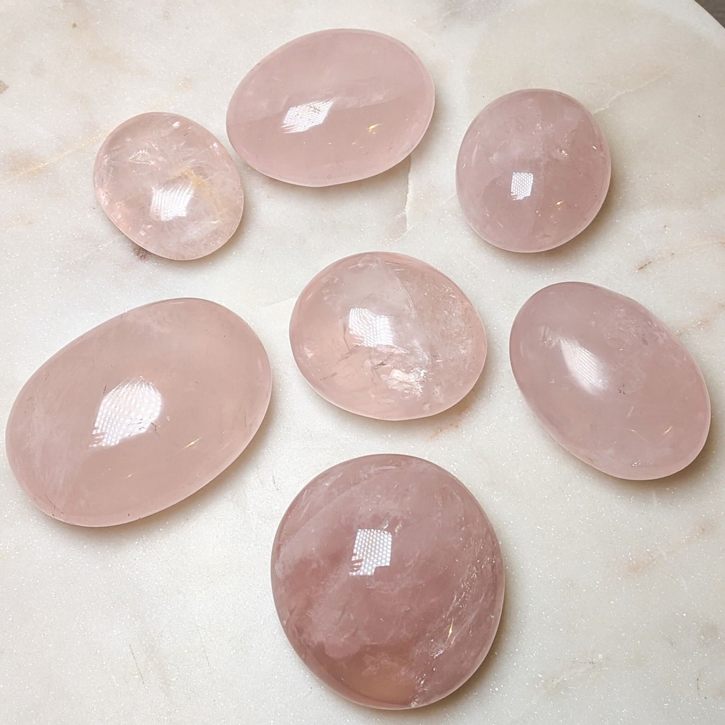 Rose Quartz Palmstones- Various Sizes
