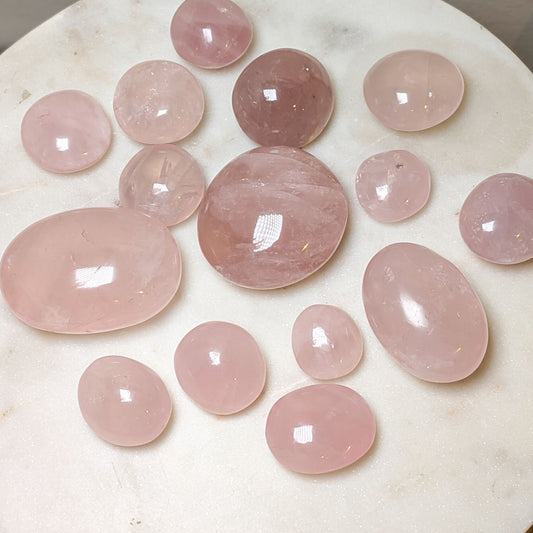Rose Quartz Palmstones- Various Sizes
