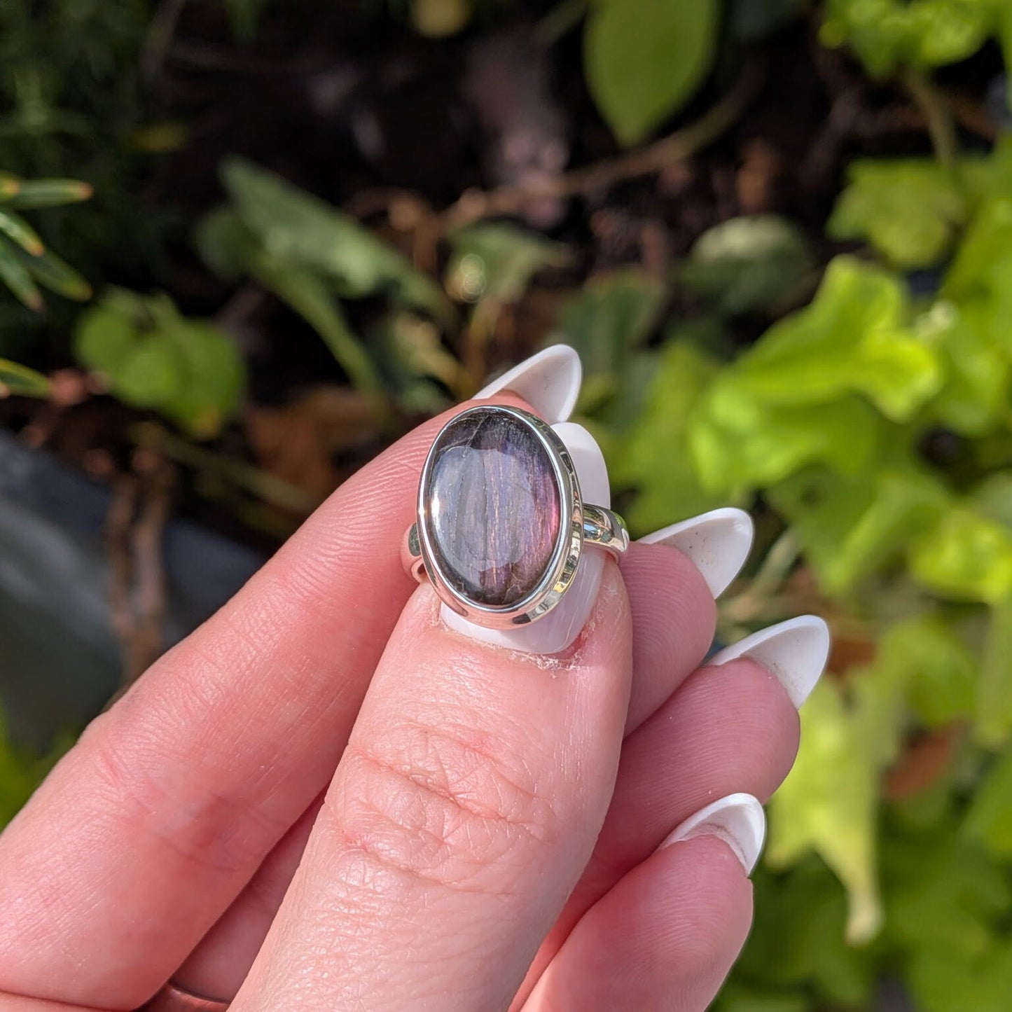 Purple Fire Labradorite Rings