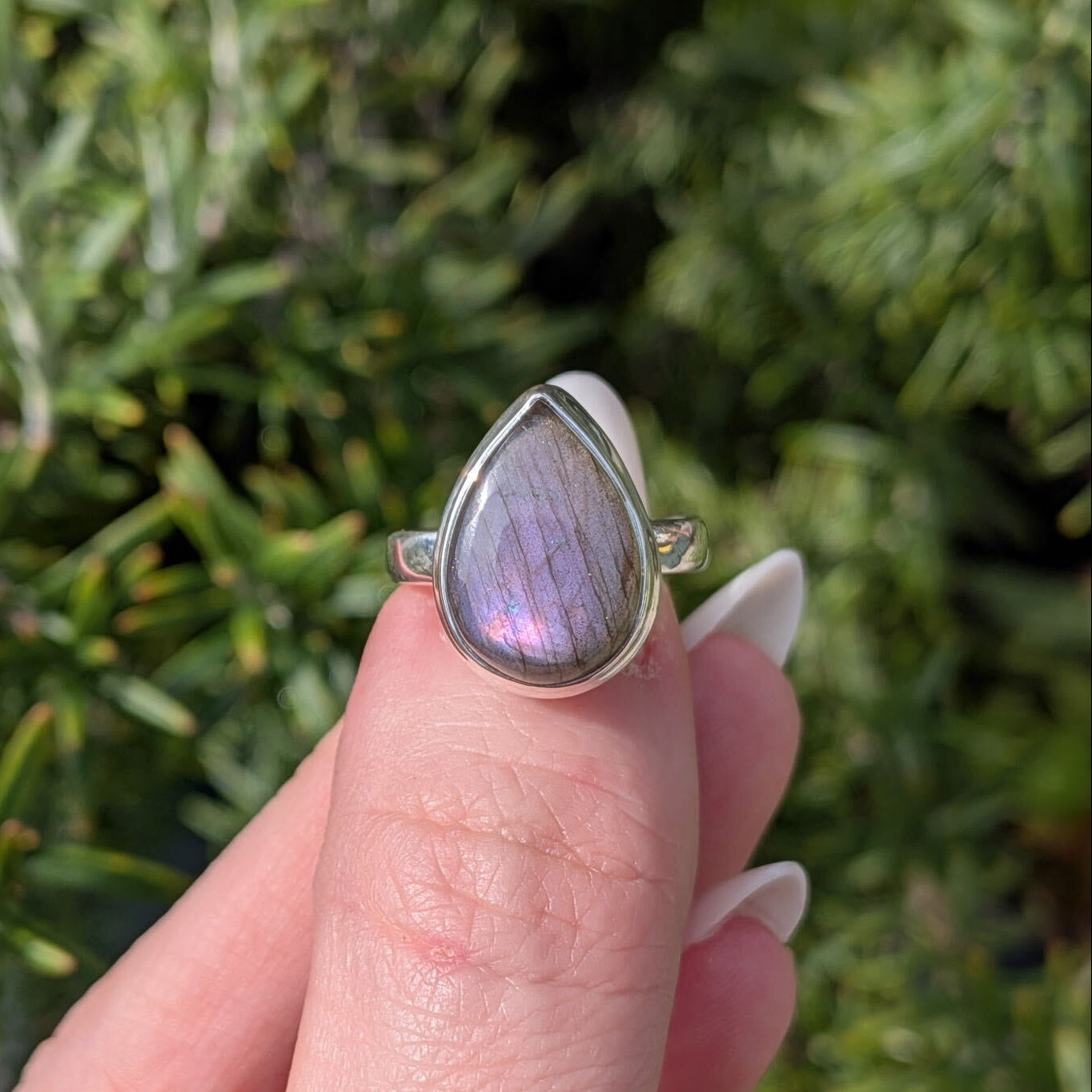 Purple Fire Labradorite Rings