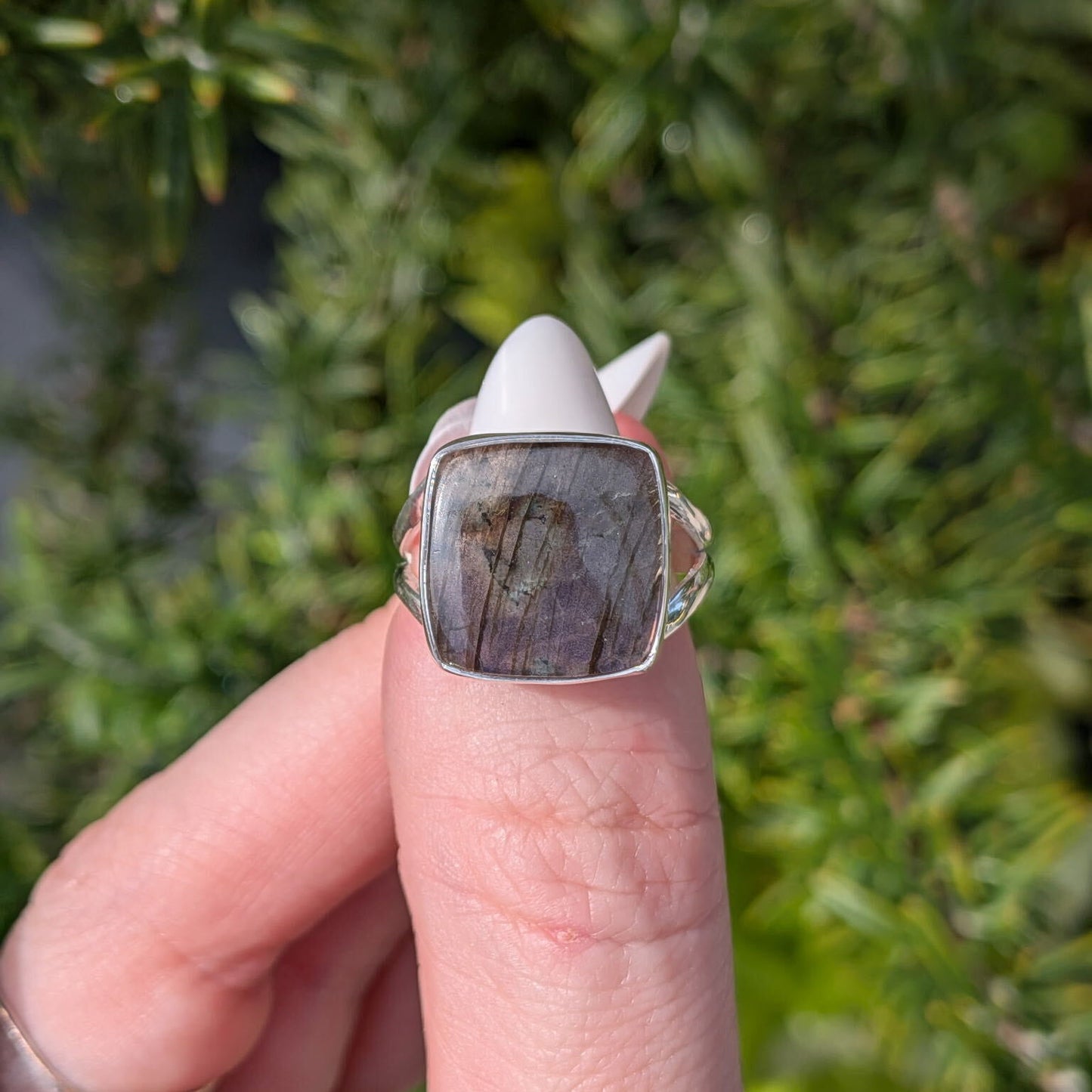Purple Fire Labradorite Rings