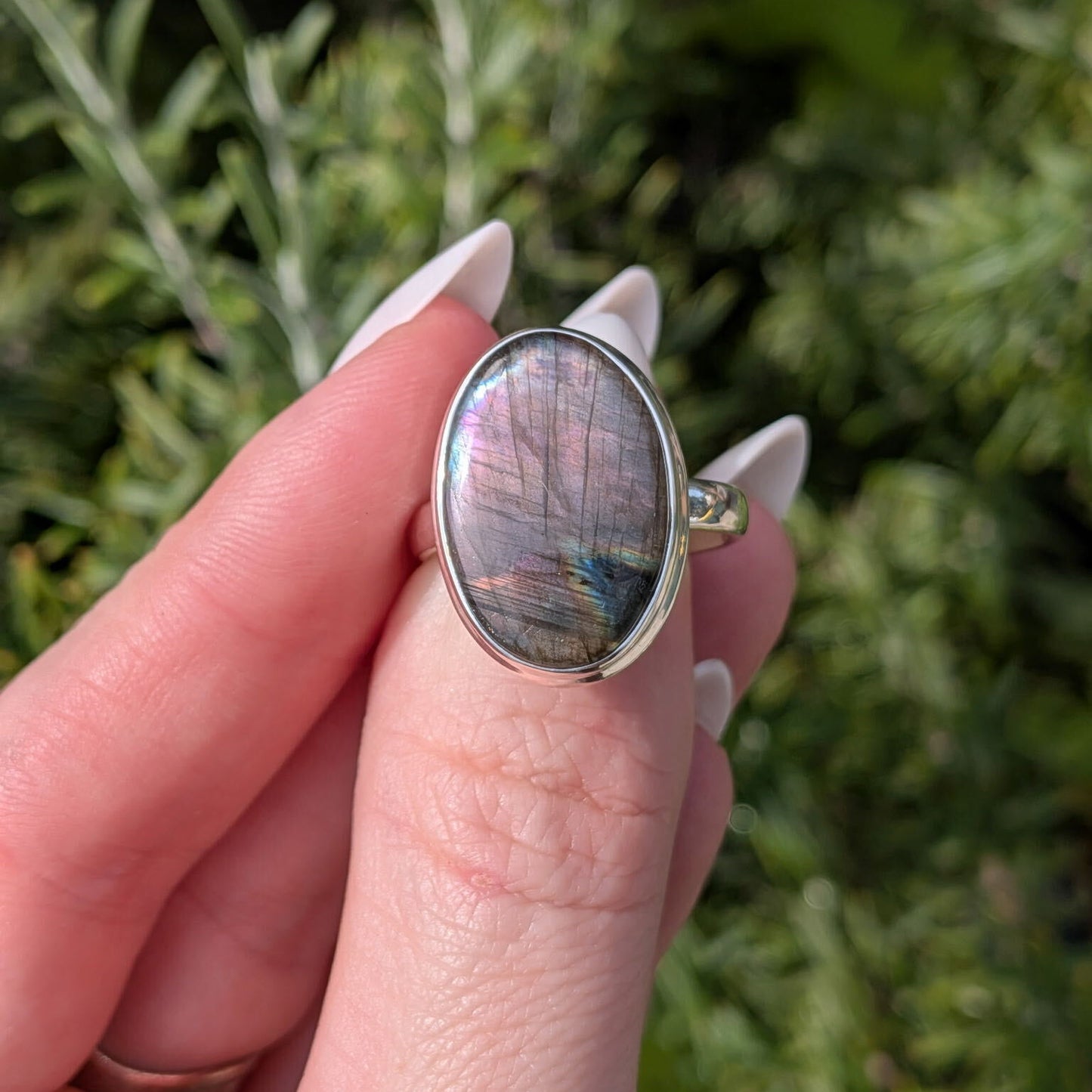 Purple Fire Labradorite Rings