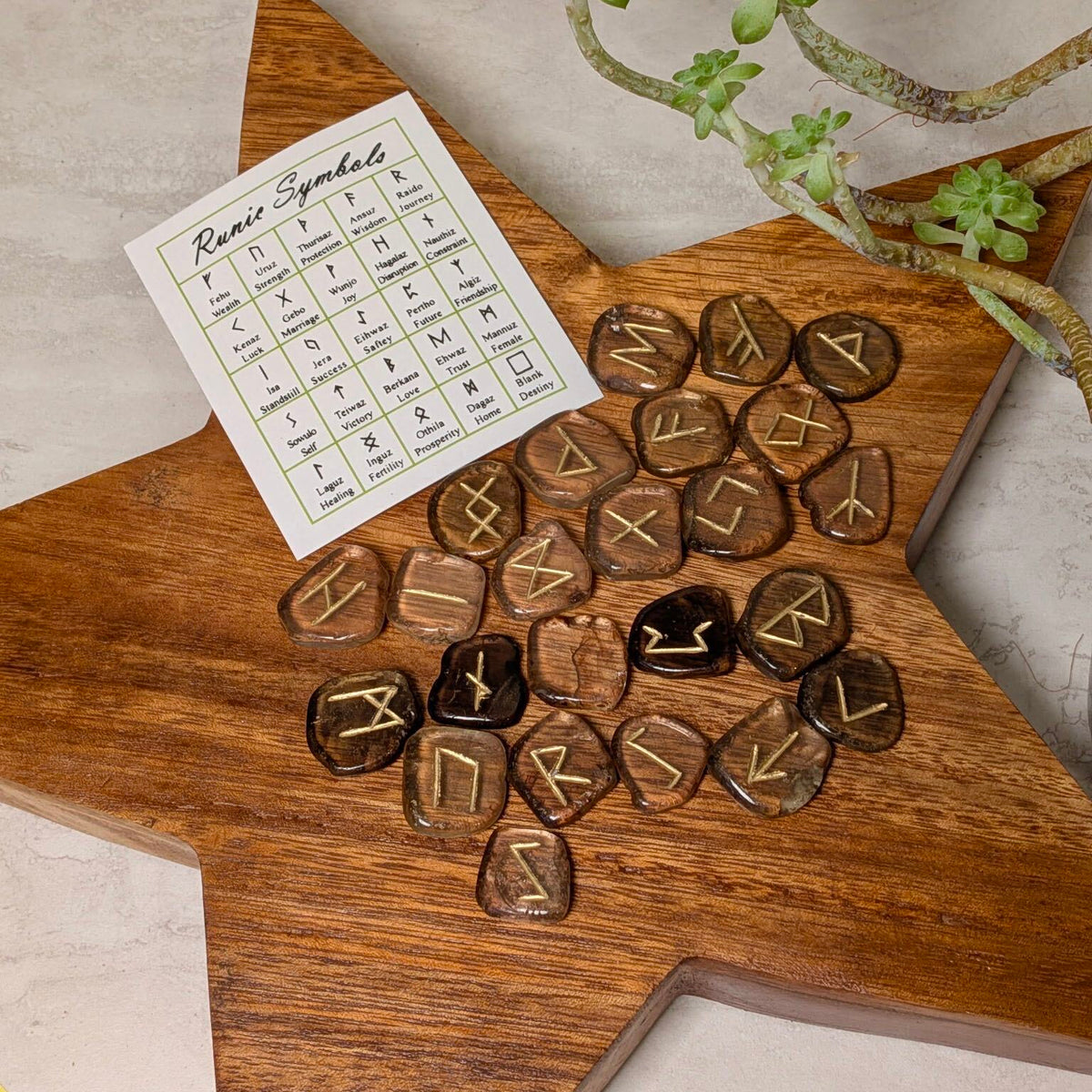 Crystal rune set in smoky quartz, at Ordinary Magic in Savannah, GA.