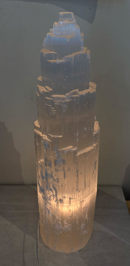 Selenite Skyscraper Lamp