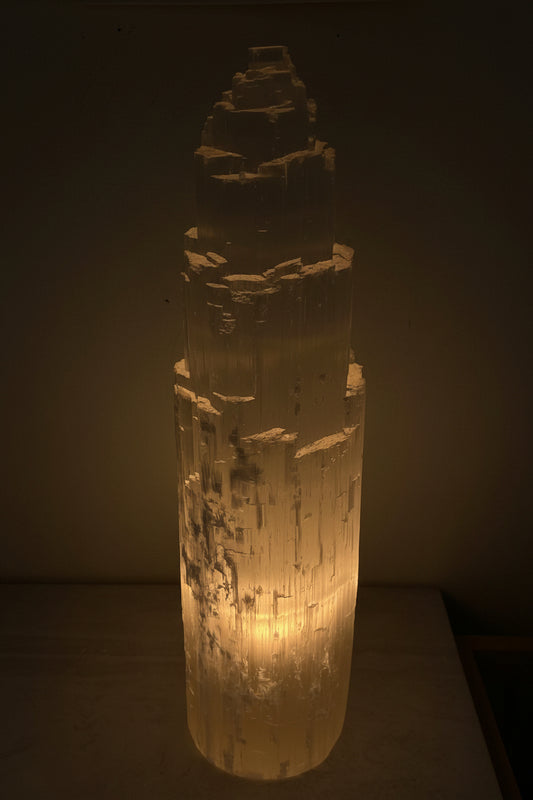 Selenite Skyscraper Lamp