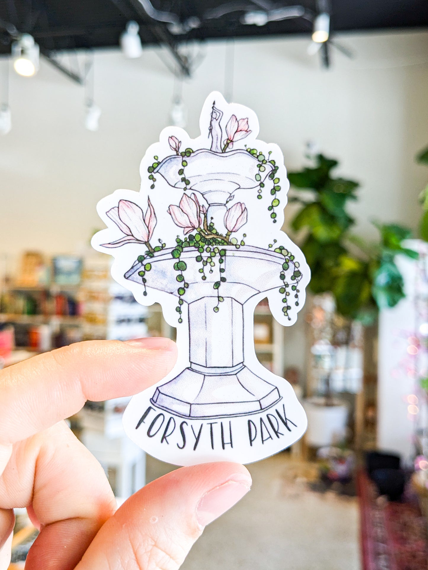 Forsyth Park Savannah sticker-Ordinary Magic Savannah, GA
