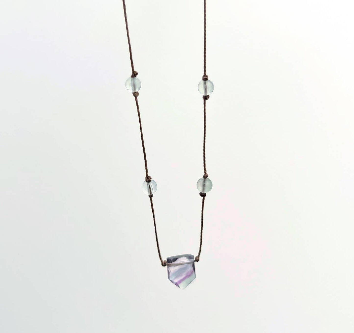 Fluorite Shield Cord Necklace