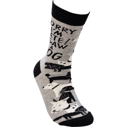 Sorry I’m Late Socks – Playful Dog Lover Gift