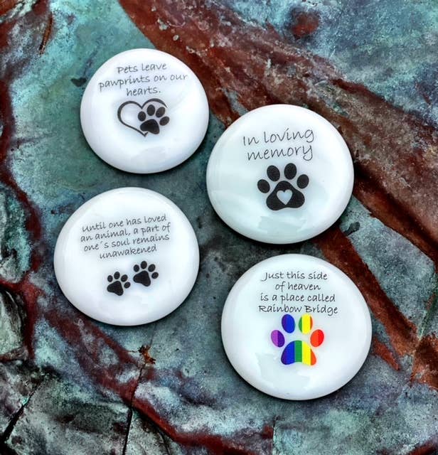 Pet Grief Imprinted Glass Stones