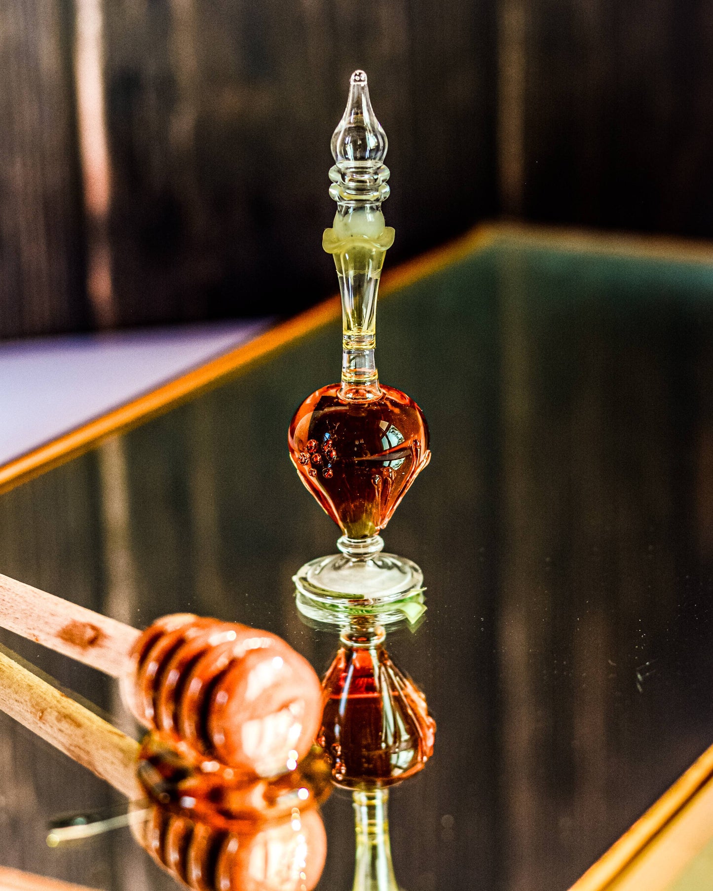 Nag Champa Perfume Oil - Fancy Handblown Glass Bottle