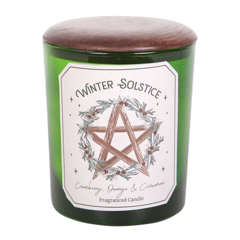 Winter Solstice Candle | Cranberry, Orange & Cinnamon in Green Glass Jar