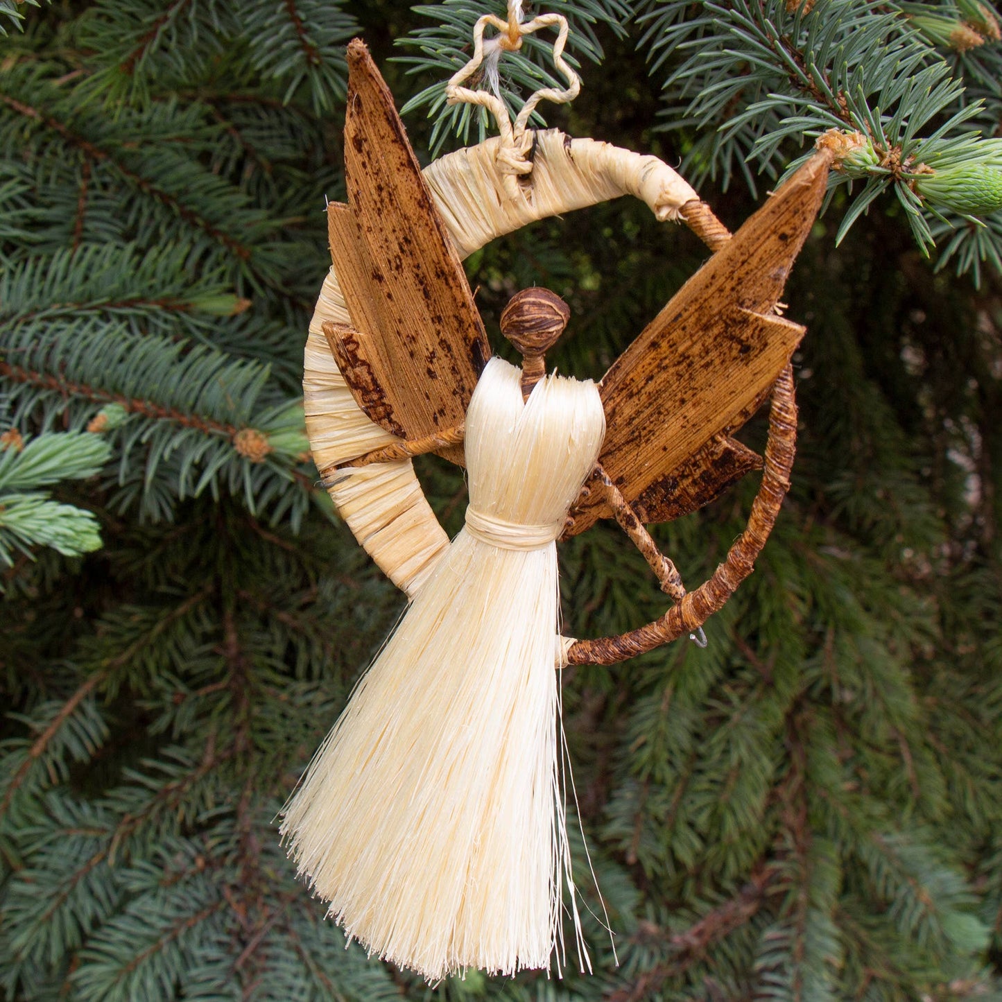 Banana Fiber Angel Ornament – Kenyan Handcrafted Art