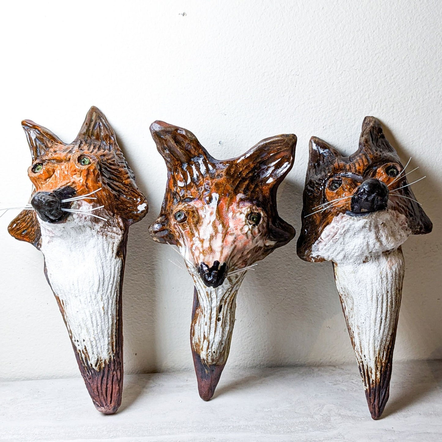 Handmade Ceramic Fox Wall Mount Vase | Local Artist, Cate Tylor