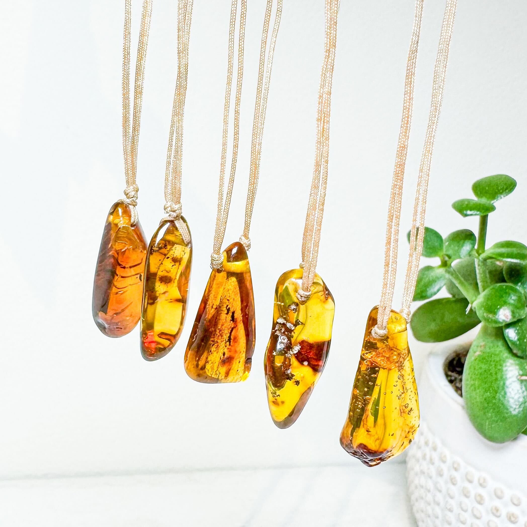 Amber Cord Necklaces