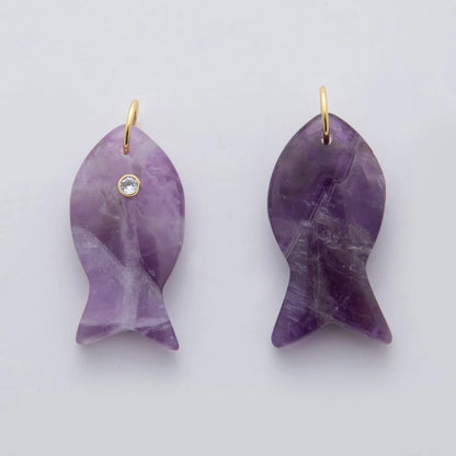 Crystal Mini Fish Charms | Lapis | Amethyst | Green Aventurine & More
