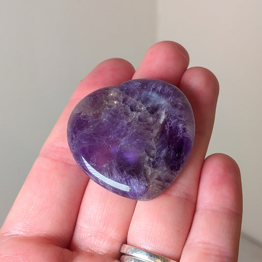 Amethyst Heart Shaped Worry Stone