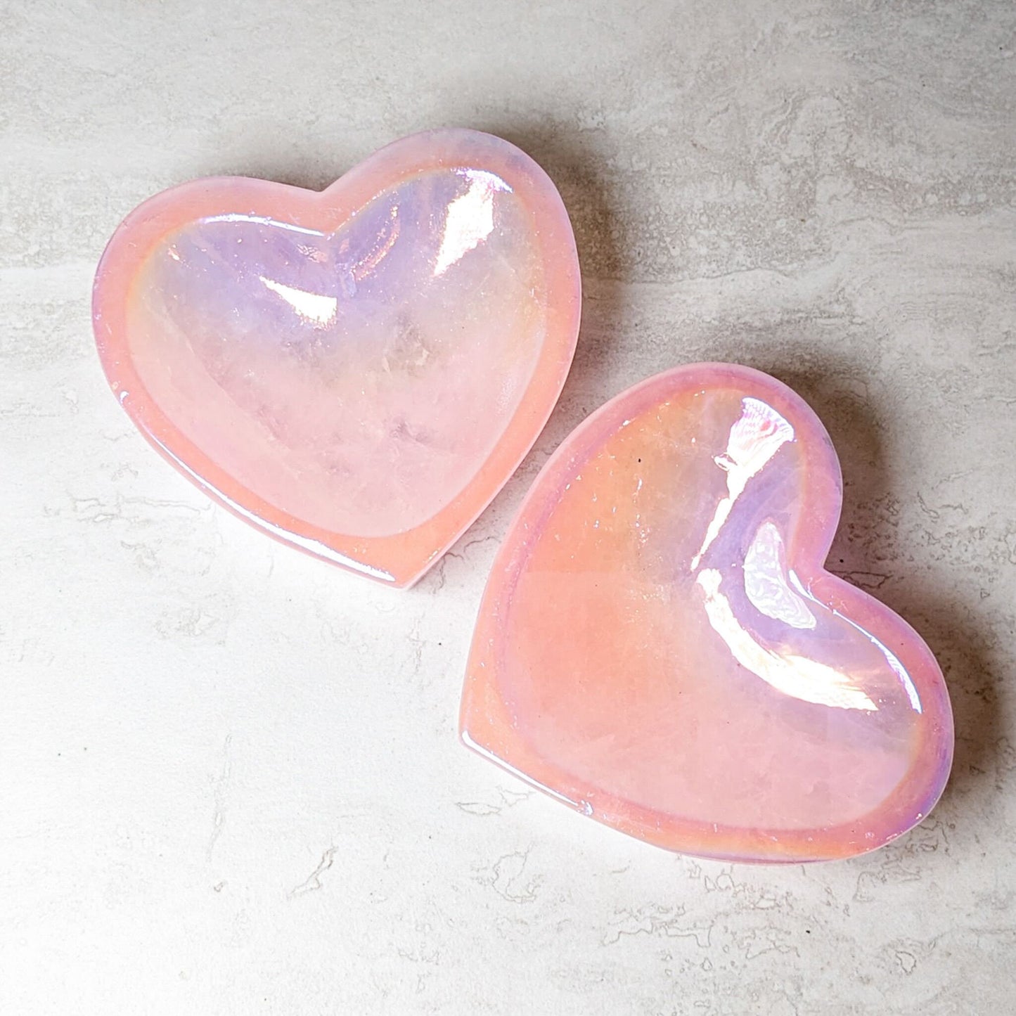Angel Aura Rose Quartz Heart Dish