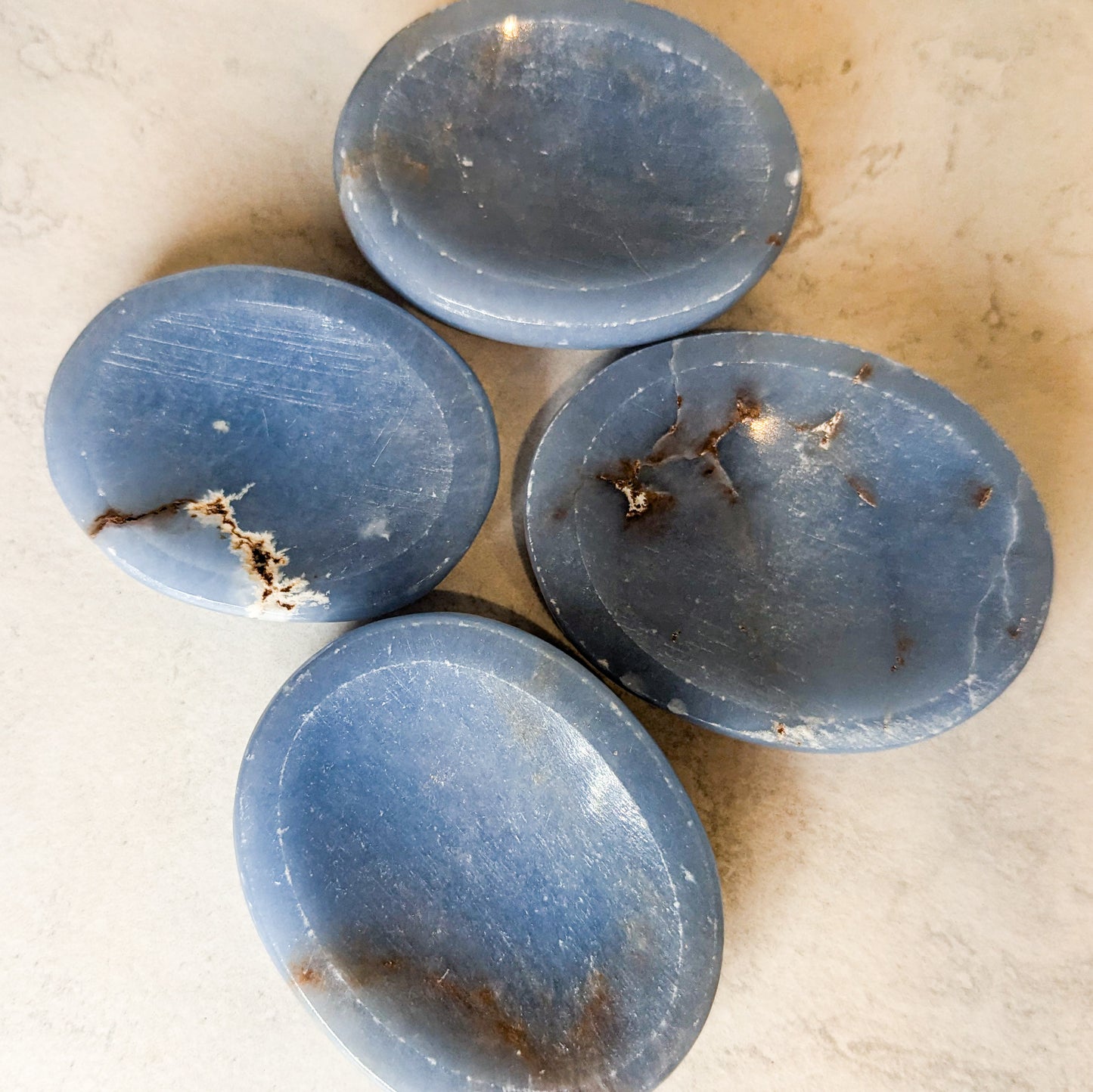 Angelite Worry Stones
