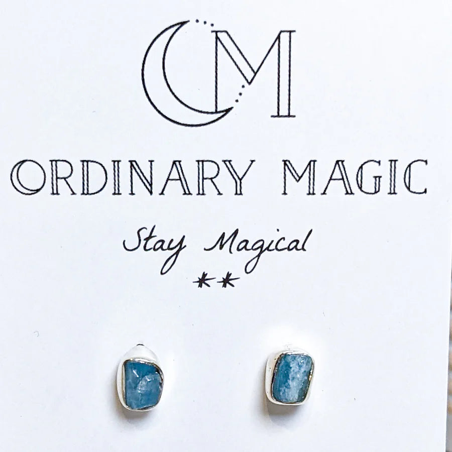 Sterling Silver Gemstone Stud Earrings | Various Crystals