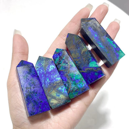 Crystal Tower Points | Moonstone, Kambaba, Azurite, Labradorite