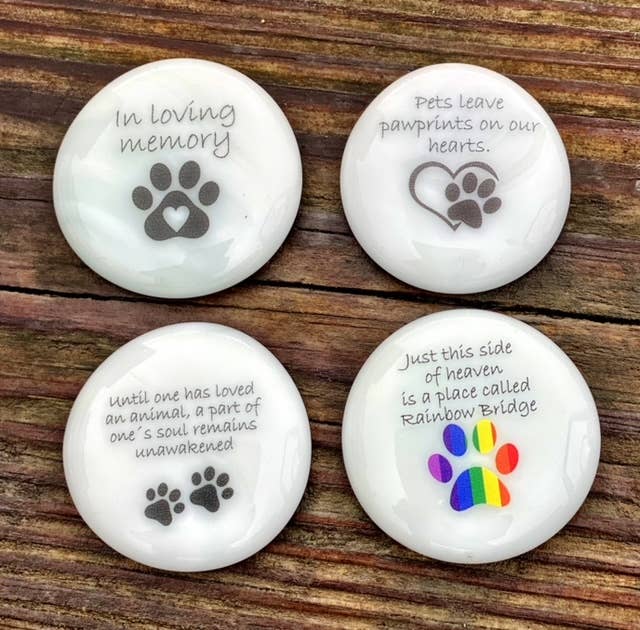 Pet Grief Imprinted Glass Stones
