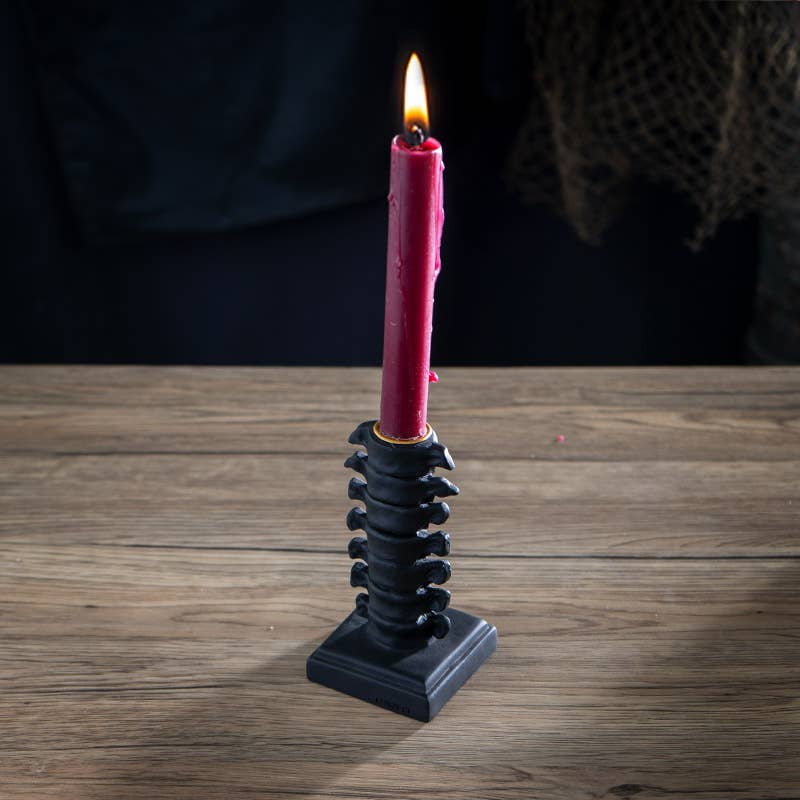 Skull Gothic Vertebrae Candle Holder