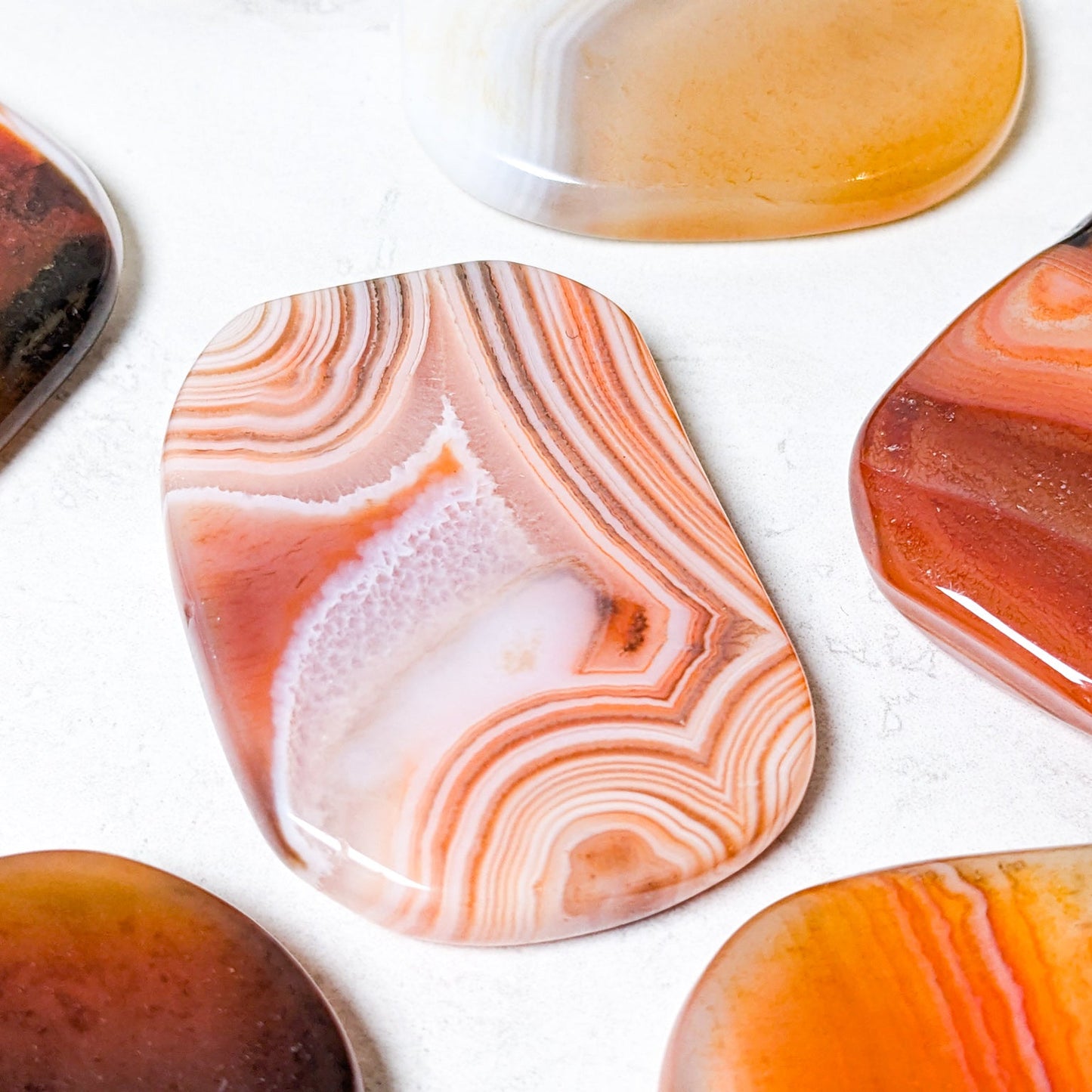 Banded Carnelian Smooth Stones