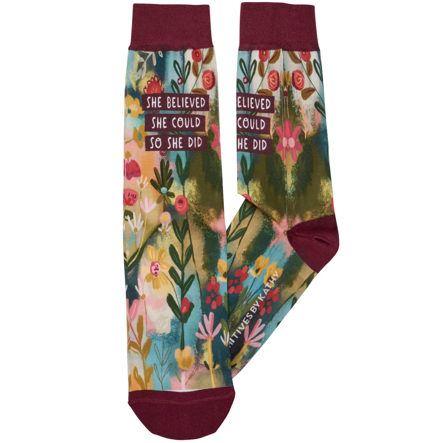 She Believed Socks – Empowering Floral Comfort
