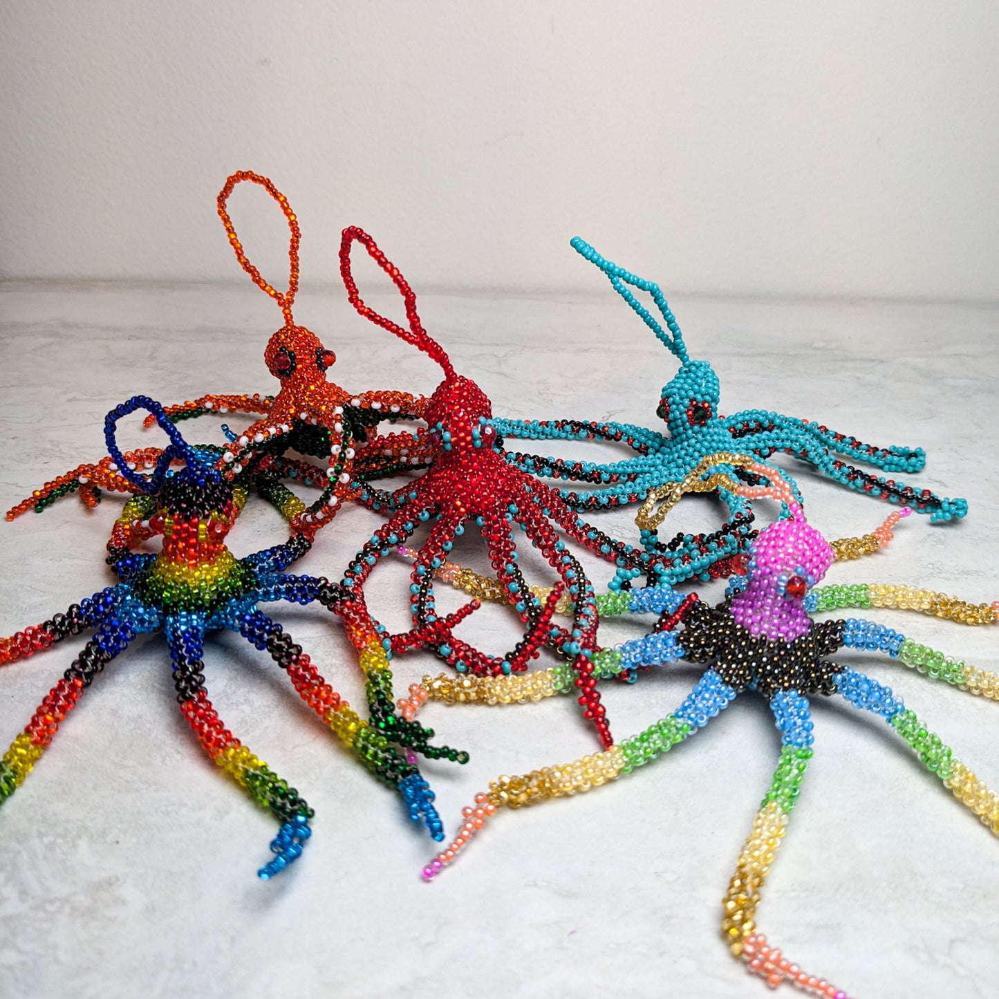 Hand Beaded Animals | Hummingbird, Dragonfly, Frog, Octopus