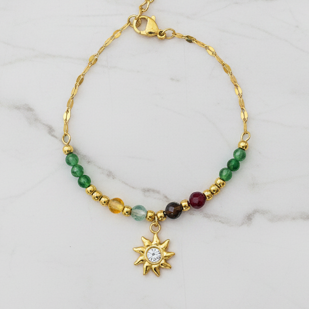 Beaded Sun Charm Bracelet