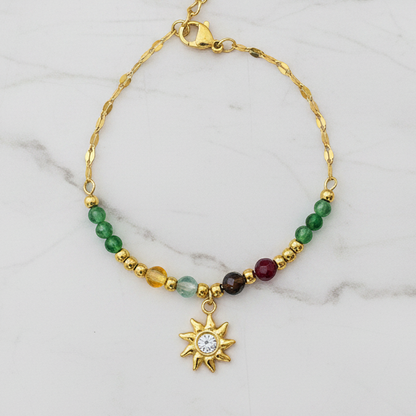 Beaded Sun Charm Bracelet