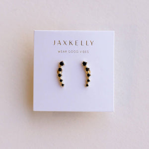 Gold Crawler Earrings - Black CZ | Jax Kelly