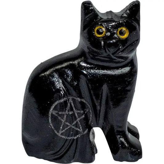 Carved Black Onyx Cat