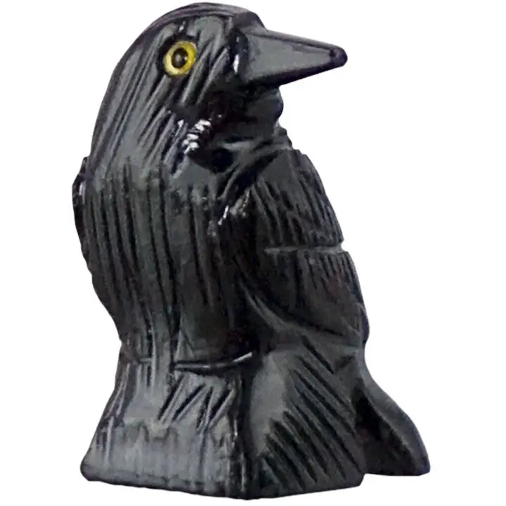 Carved Black Onyx Raven