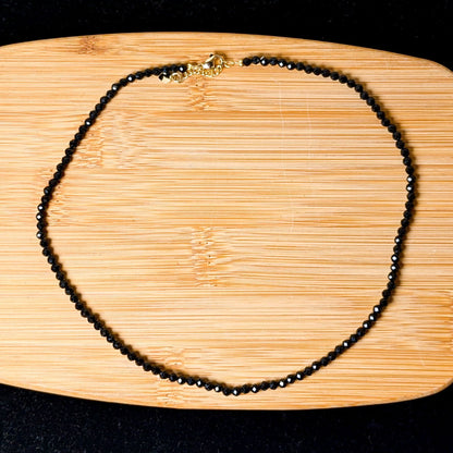 Multi-Faceted Crystal Bead Necklace – Tourmaline, Moonstone & Lepidolite