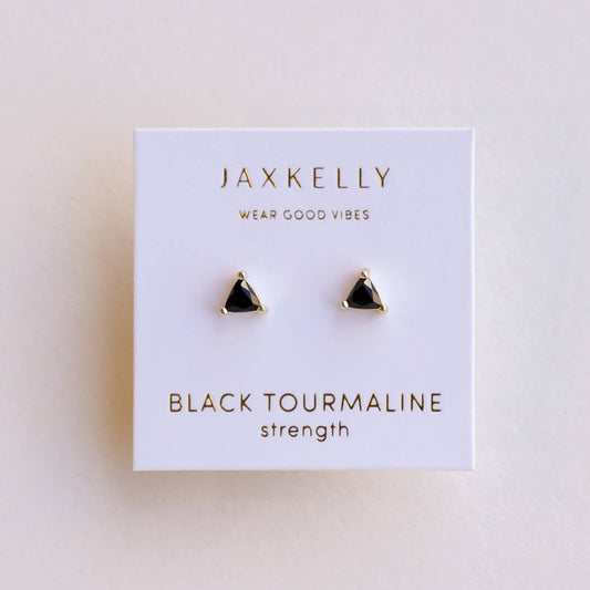 Mini Energy Gem Earrings - Black Tourmaline | Jax Kelly