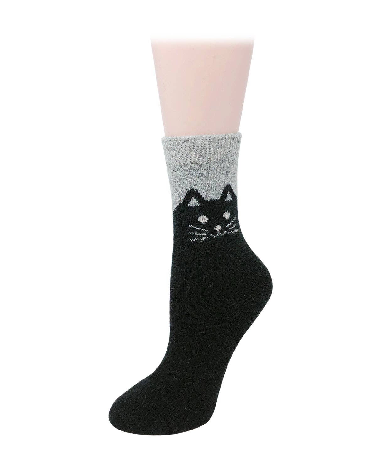 Cat Print Wool Socks